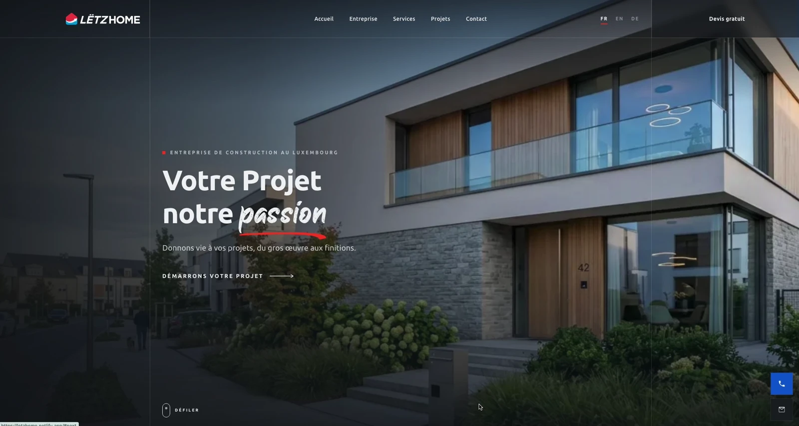 Site web Letzhome Bâtiment