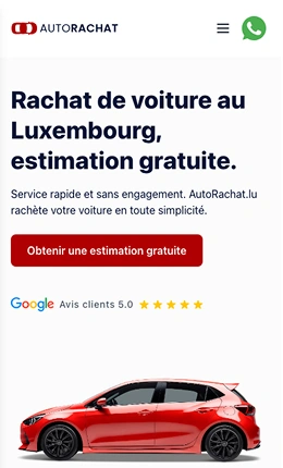Interface mobile de AutoRachat.lu