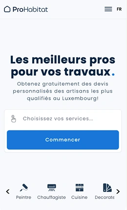 Interface mobile de ProHabitat.lu